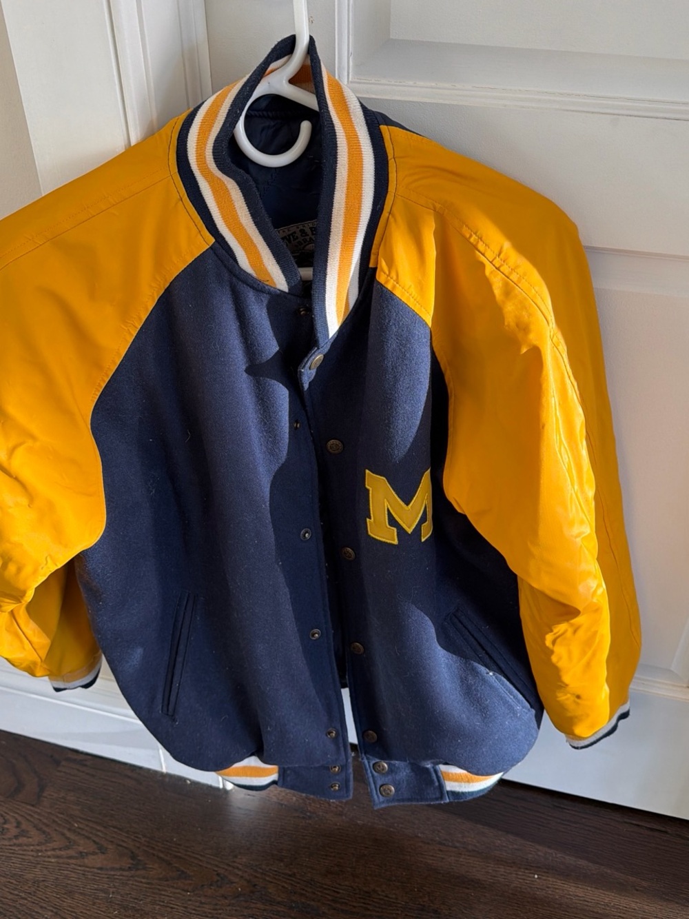 Michigan Navy and Yellow Letterman Jacket